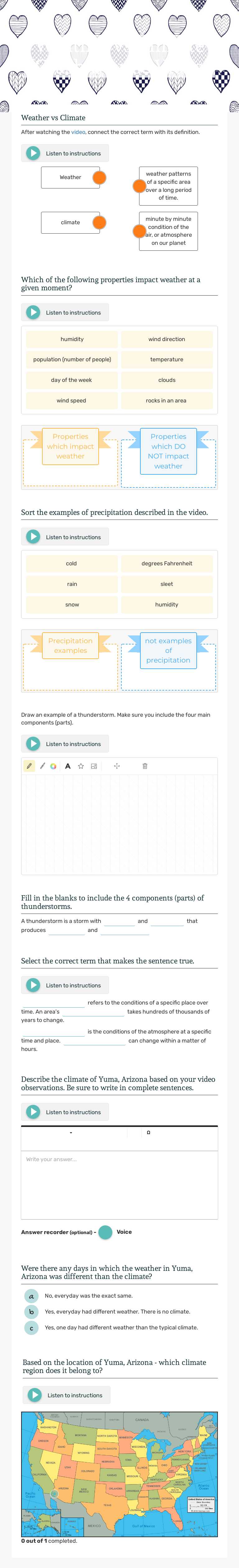 Weather vs Climate (Crash Course Video) Grade 4 worksheet preview