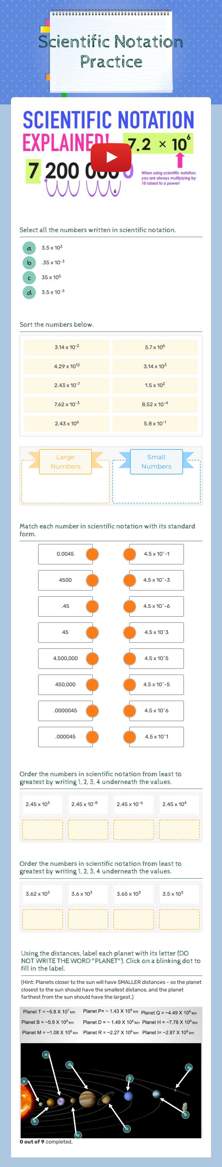 Scientific Notation Practice by Andrew Maxey | Interactive Worksheet ...
