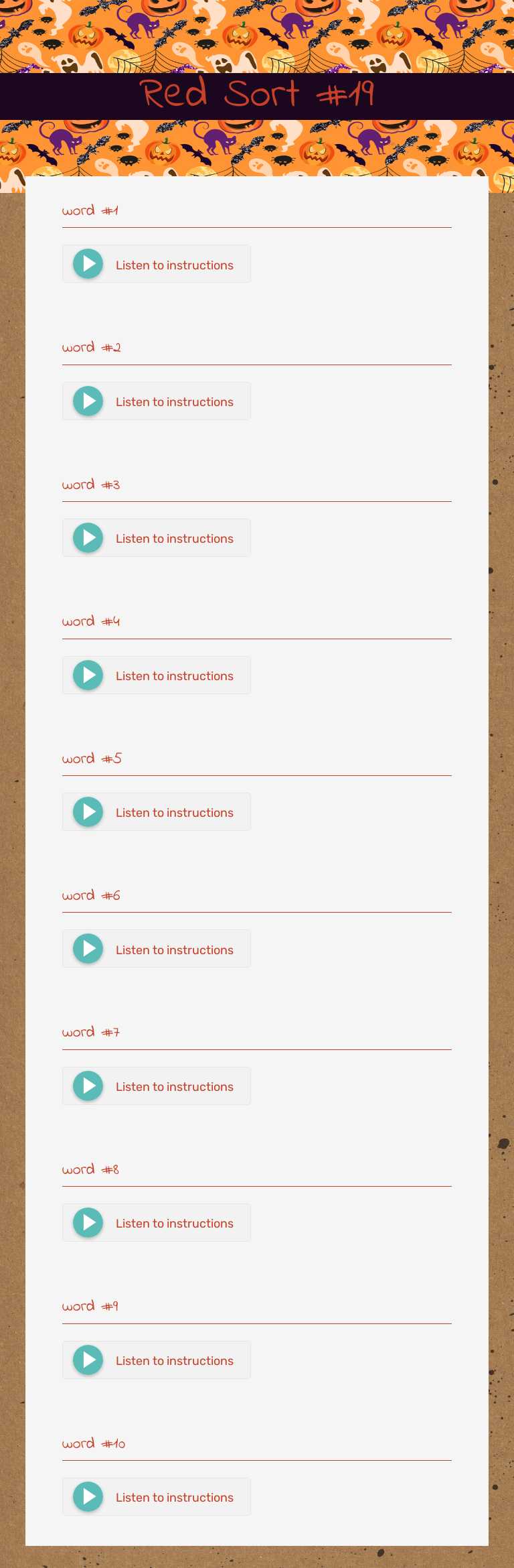 Red Sort #19 Grade 2 worksheet preview