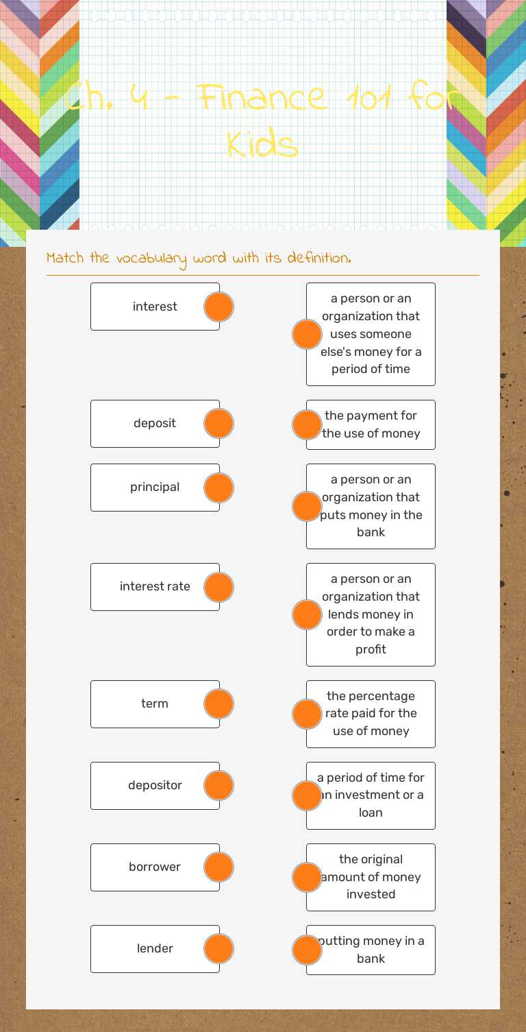 Ch. 4 - Finance 101 for Kids worksheet preview image
