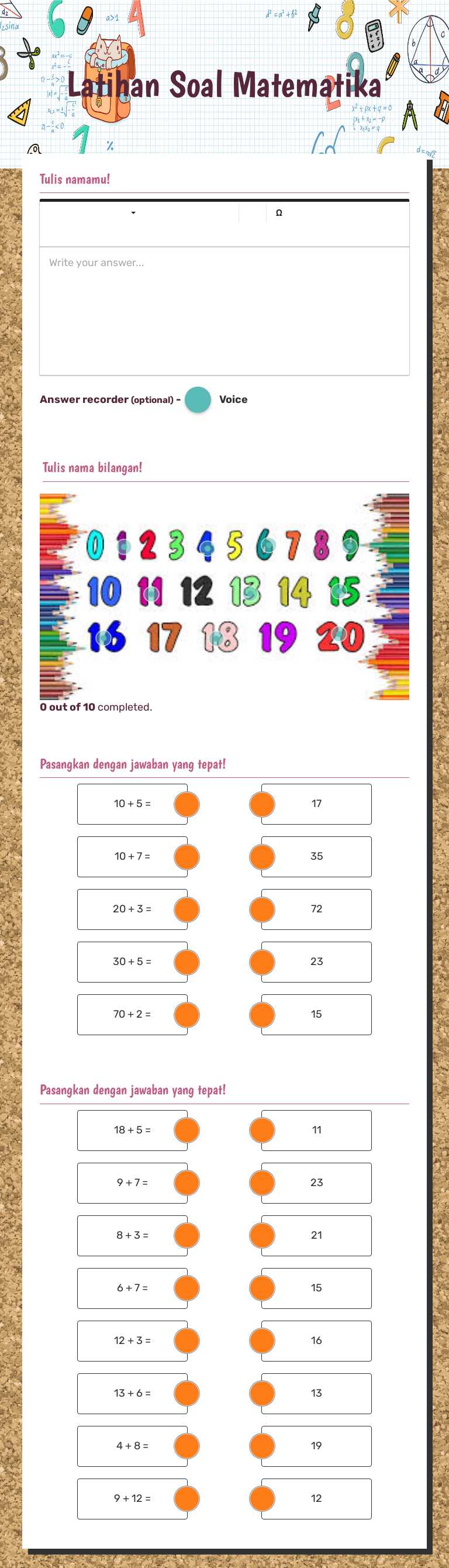 Latihan Soal Matematika worksheet preview image