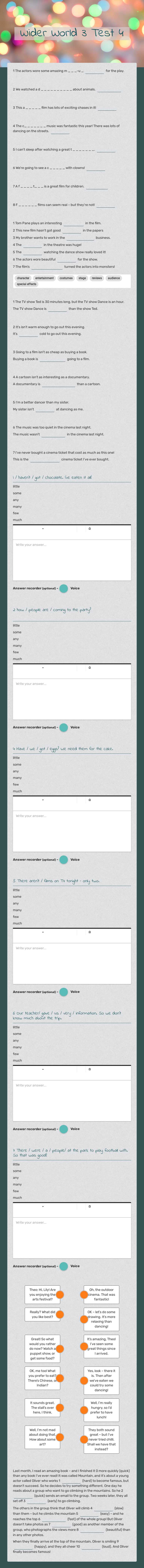 Wider World 3             
Test 4 worksheet preview image
