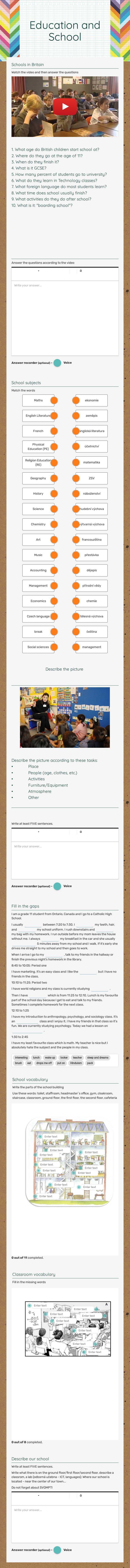 Education and School Grade 9 worksheet preview