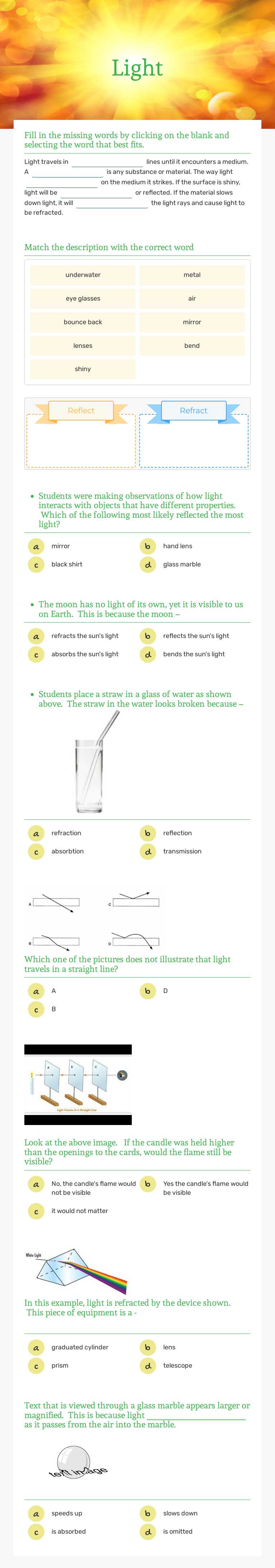 Light worksheet preview image