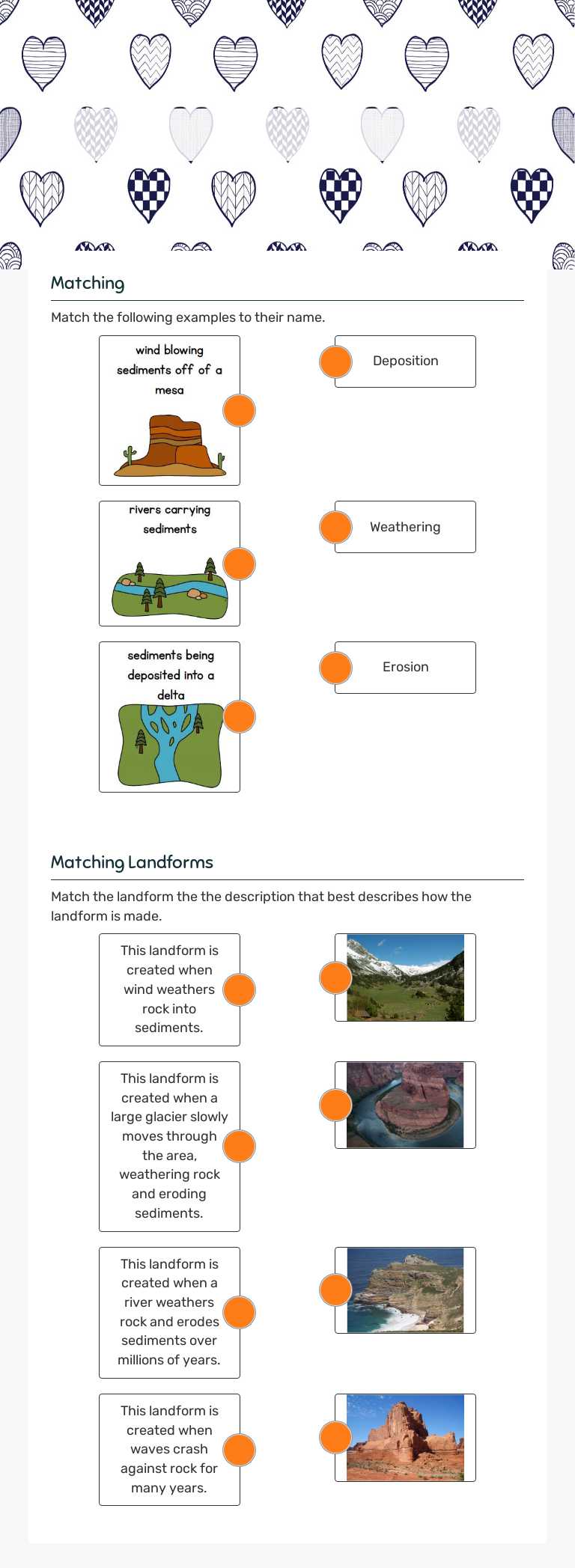 Weathering, Erosion, & Deposition Sort worksheet preview image