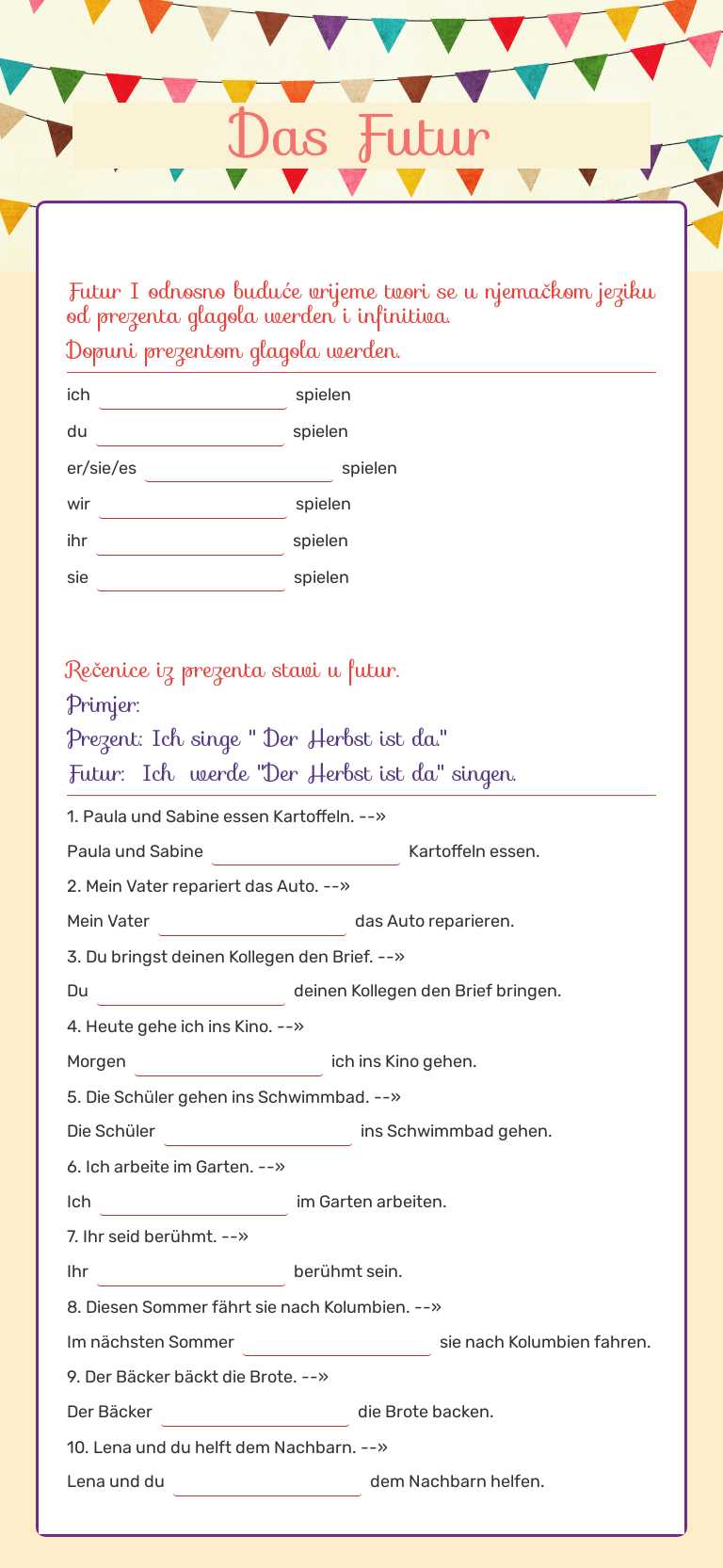 Das Futur worksheet preview image
