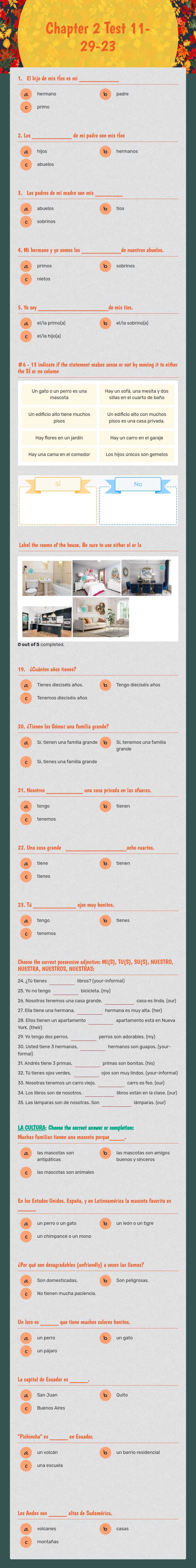 Chapter 2 
              Test                   11-29-23 worksheet preview image