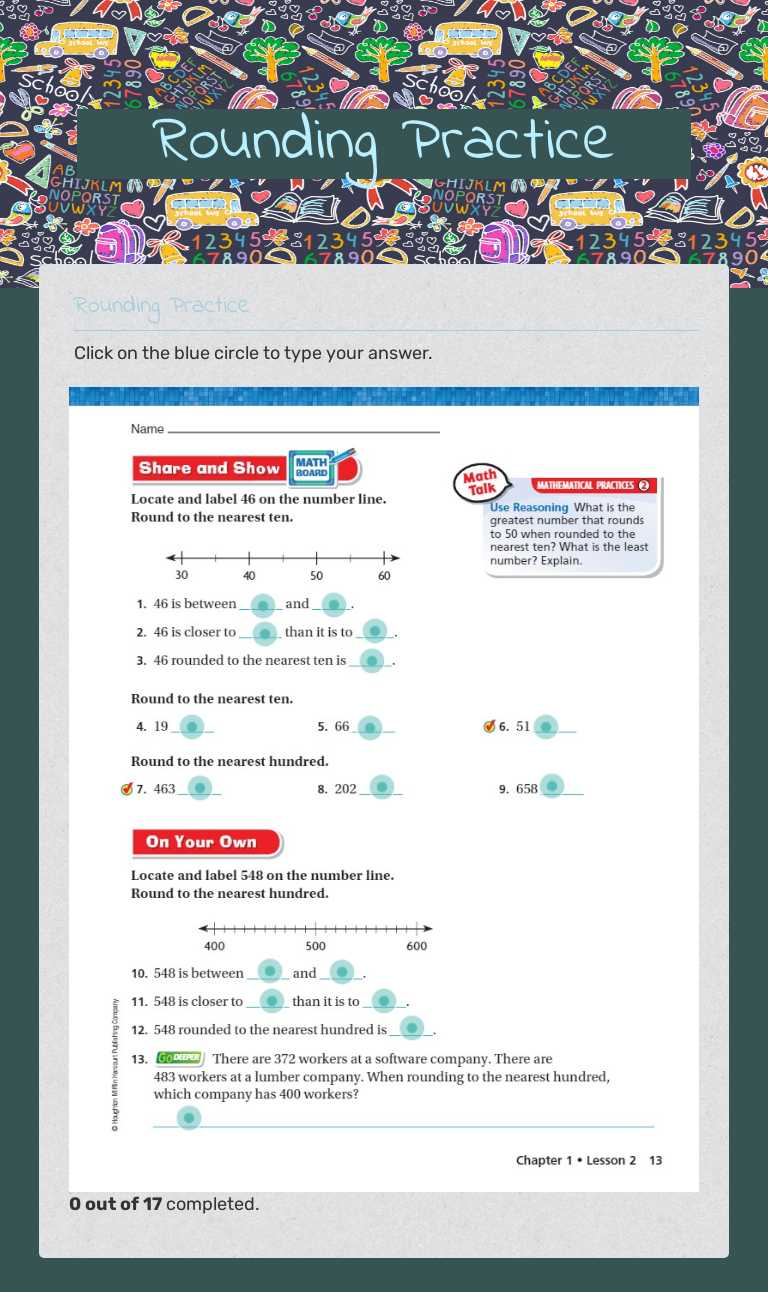Rounding Practice worksheet preview image