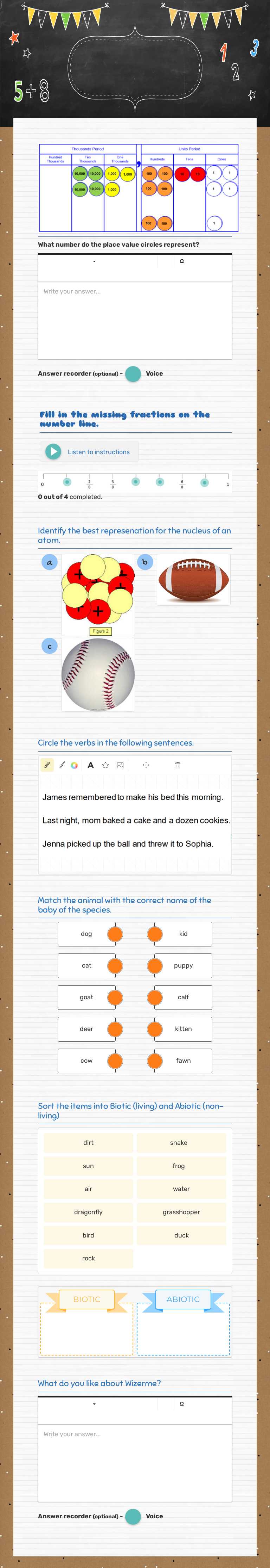 Intro to Wizer.Me worksheet preview image