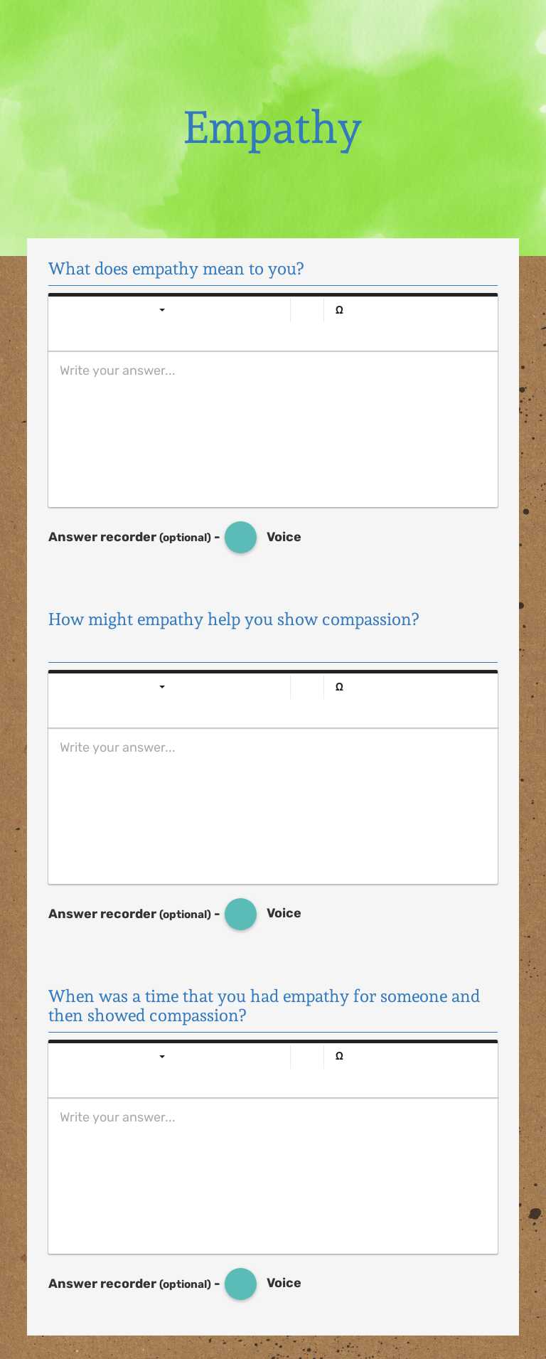 Empathy Grade 4 worksheet preview