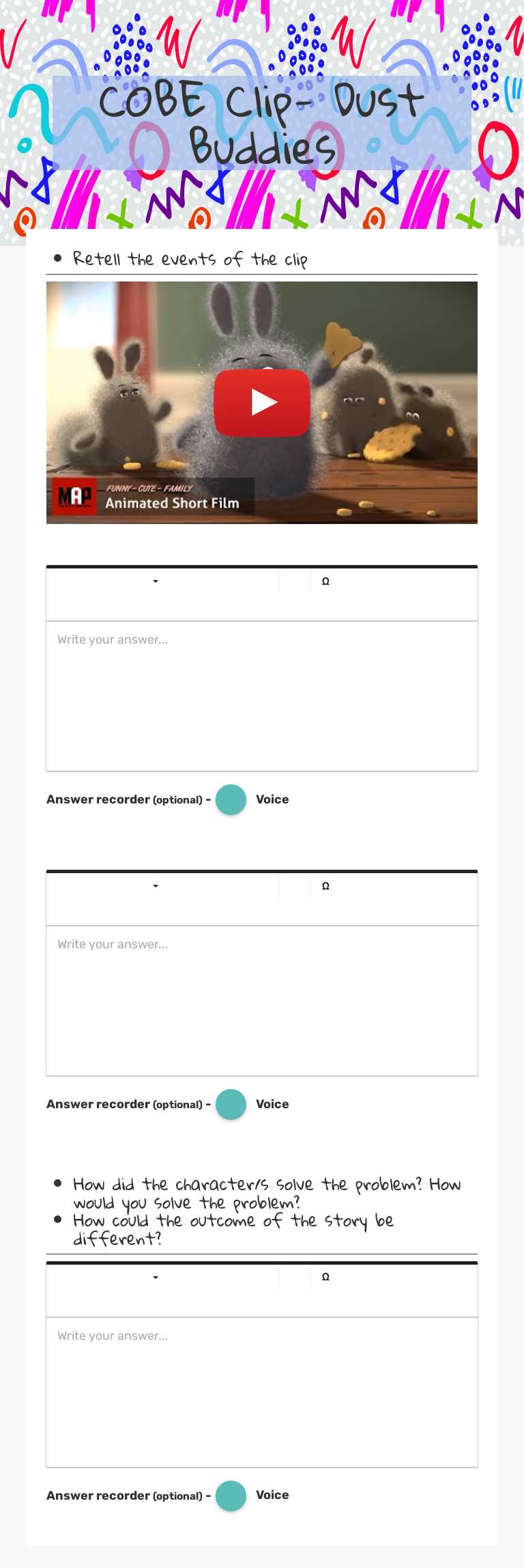 COBE Clip- Dust Buddies worksheet preview image