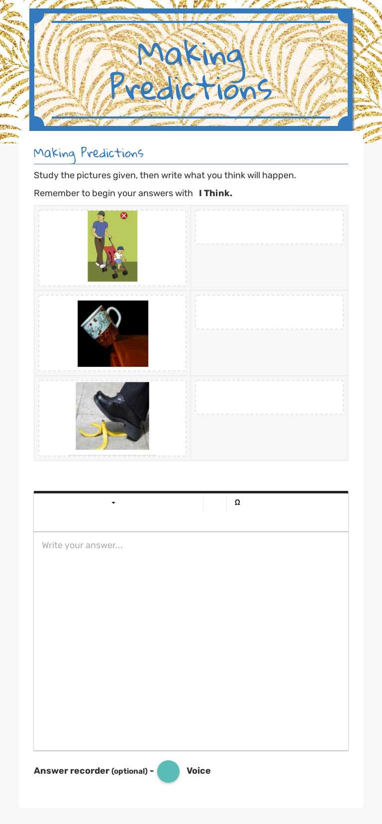Making Predictions worksheet preview image