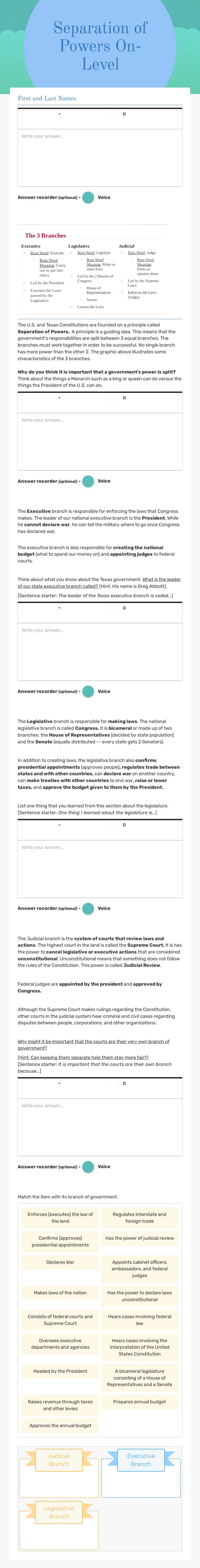 Separation of Powers
On-Level Grade 8 worksheet preview
