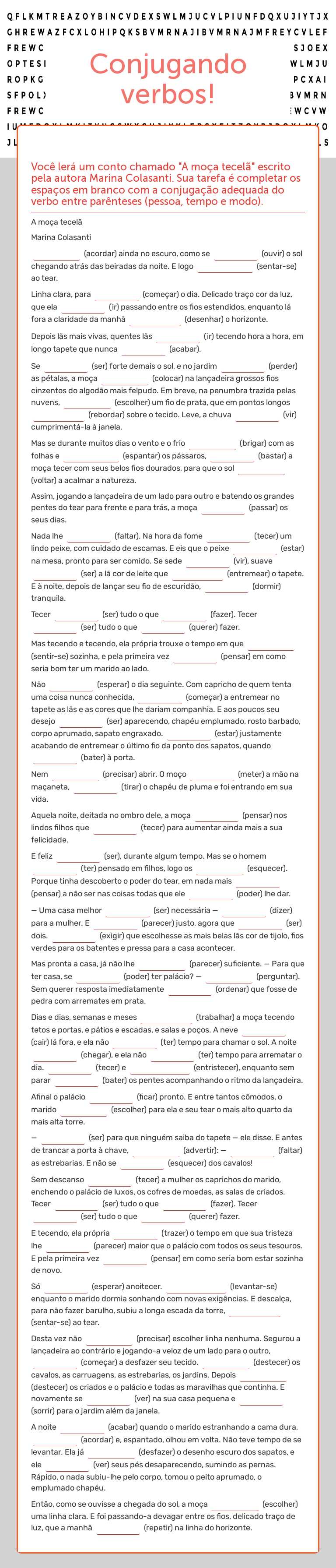 Conjugando verbos! worksheet preview image