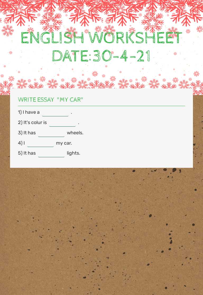 ENGLISH WORKSHEET DATE:30-4-21 worksheet preview image