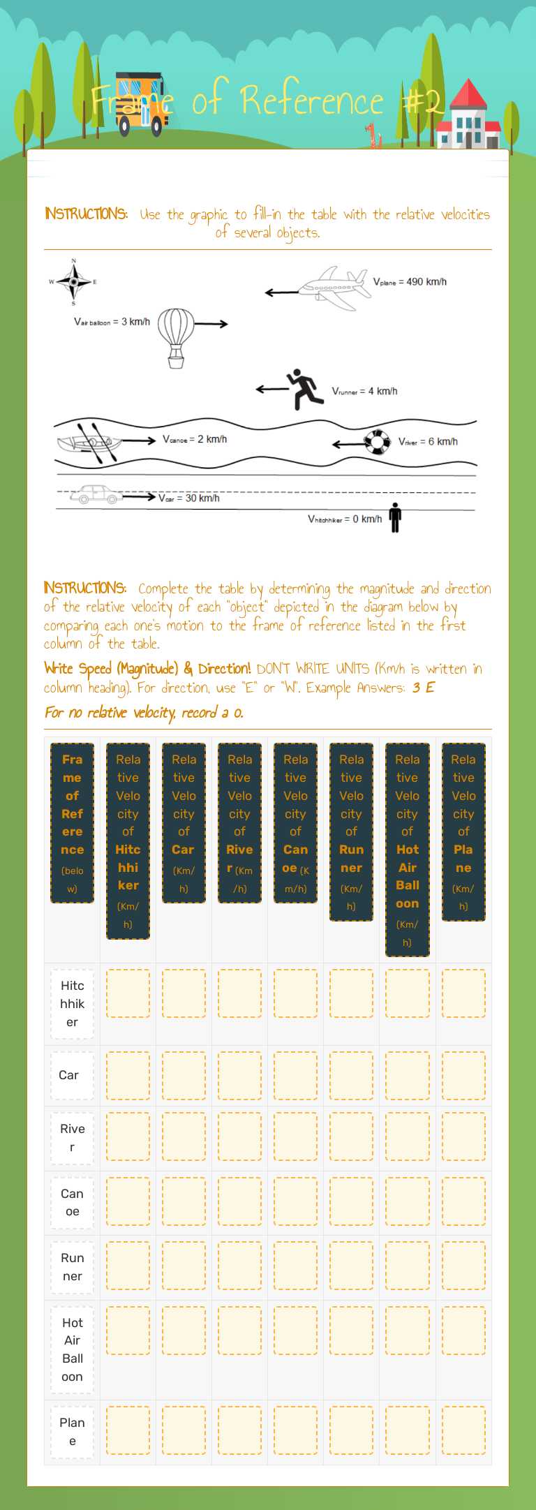 Frame of Reference #2 worksheet preview image