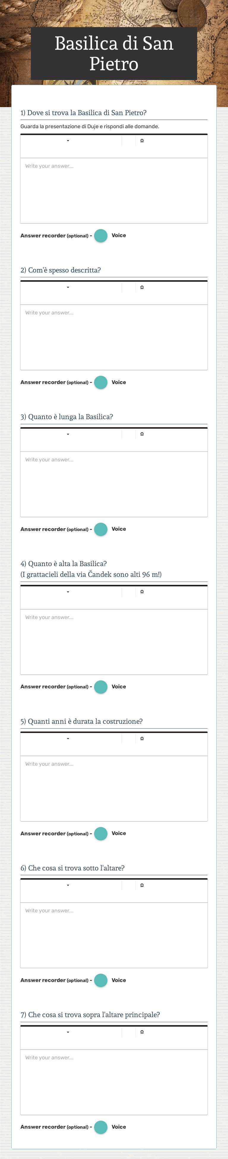 Basilica di San Pietro worksheet preview image