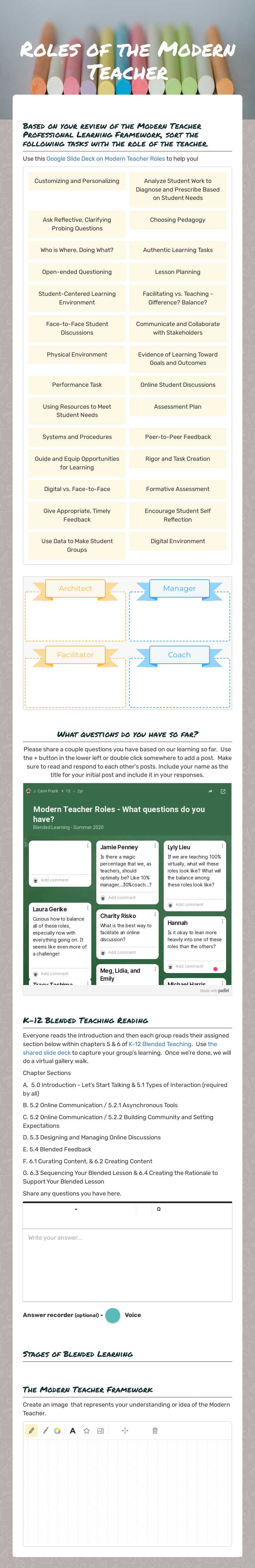 Roles of the Modern Teacher worksheet preview image