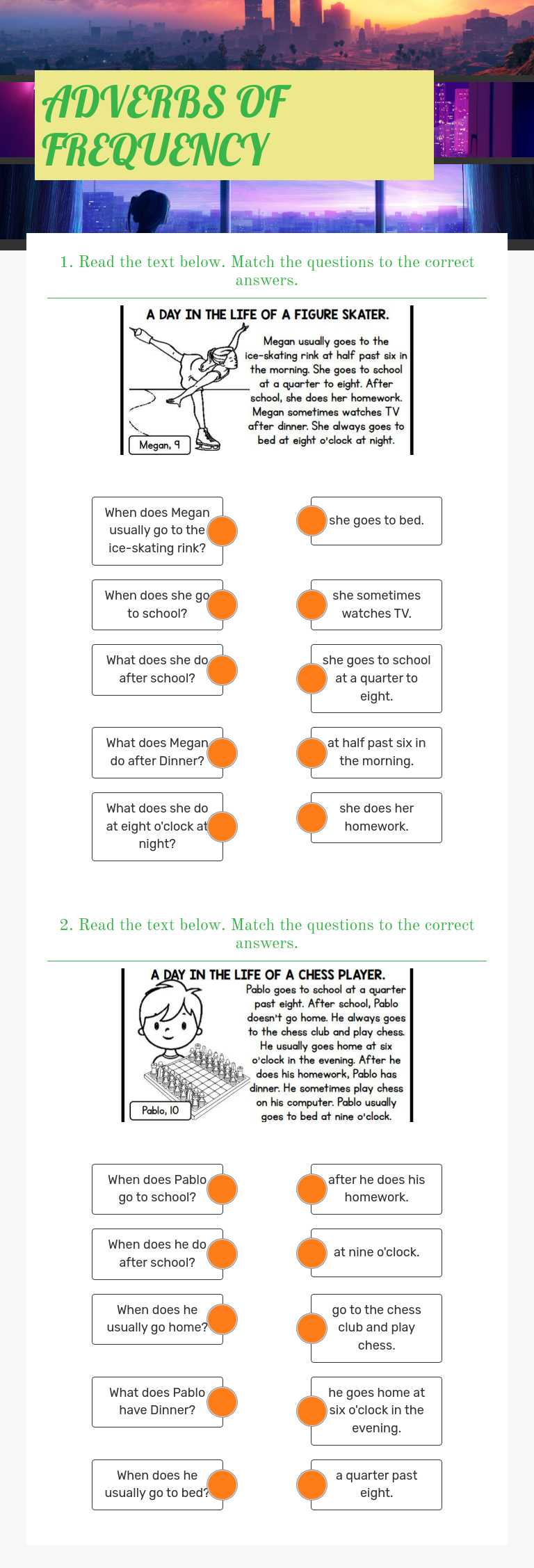 ADVERBS OF FREQUENCY worksheet preview image