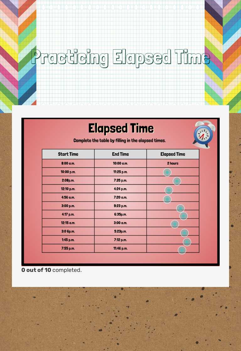 Practicing Elapsed Time by Deshanna Honore | Interactive Worksheet ...