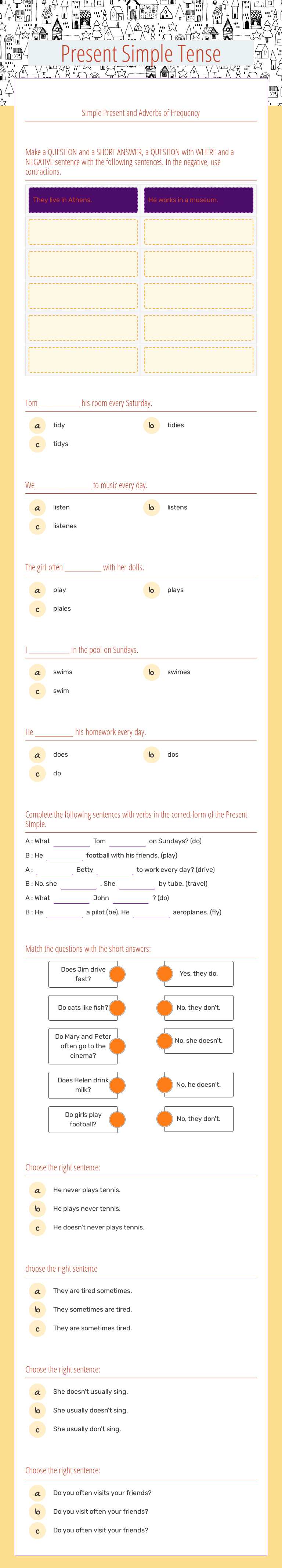 Present Simple Tense Other worksheet preview