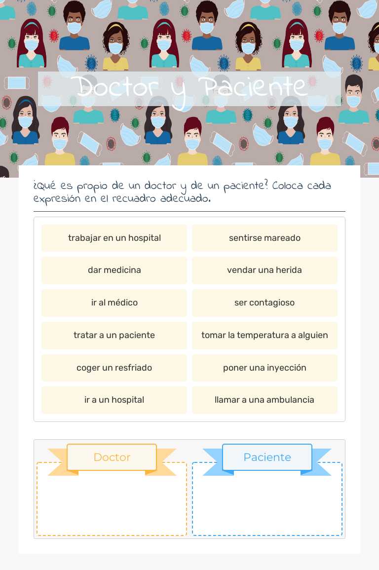 Doctor y Paciente worksheet preview image