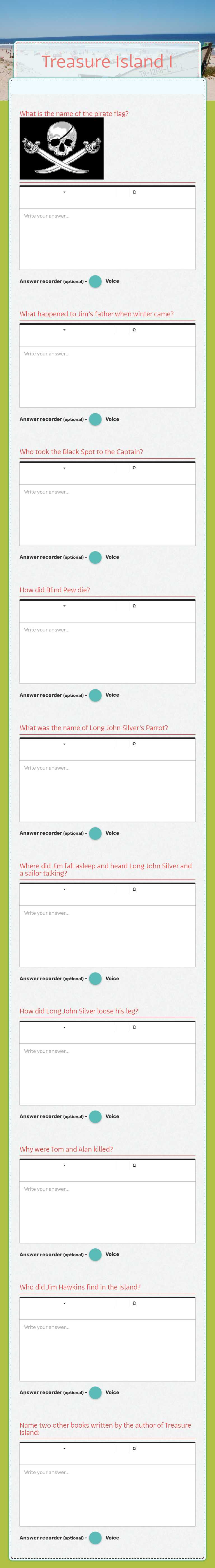 Treasure Island 1 worksheet preview image