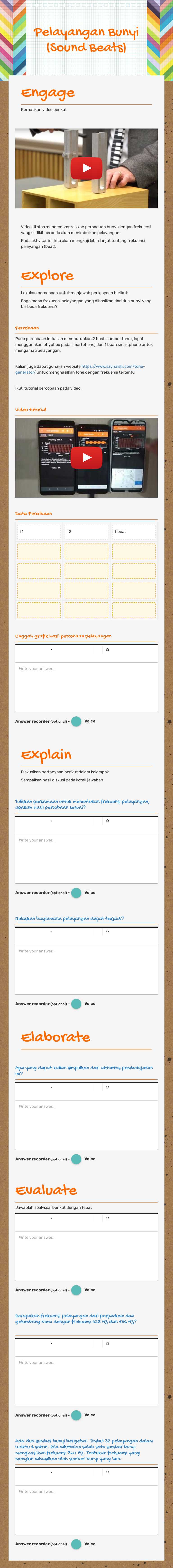 Pelayangan Bunyi (Sound Beats) worksheet preview image