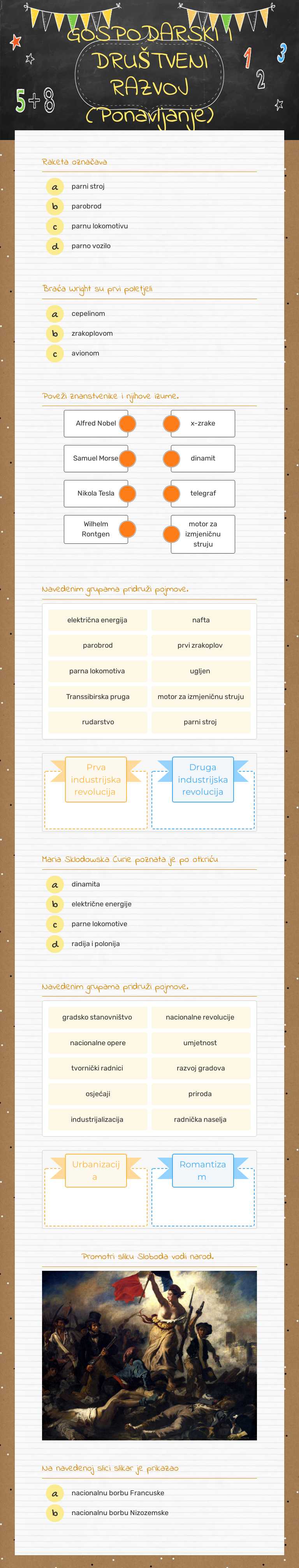GOSPODARSKI I DRUŠTVENI RAZVOJ (Ponavljanje) worksheet preview image