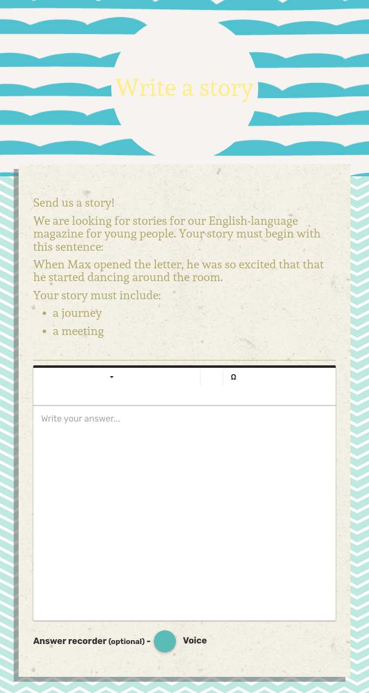 Write a story worksheet preview image