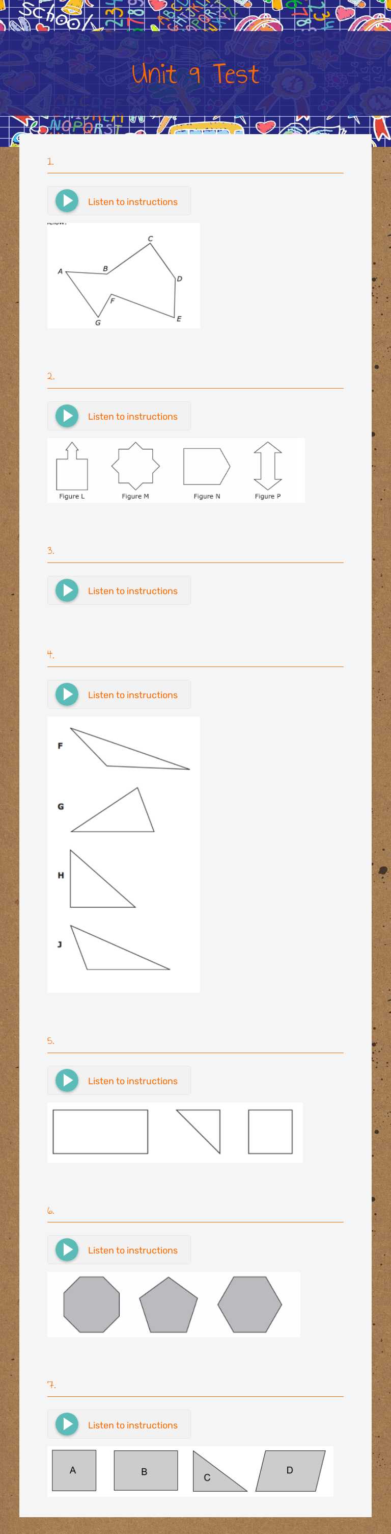 Unit 9 Test worksheet preview image