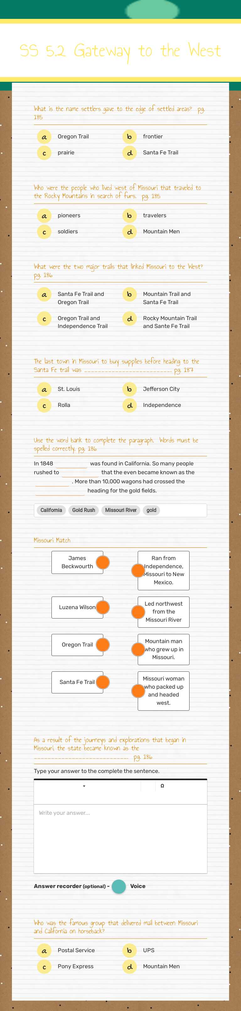 SS 5.2 Gateway to the West worksheet preview image
