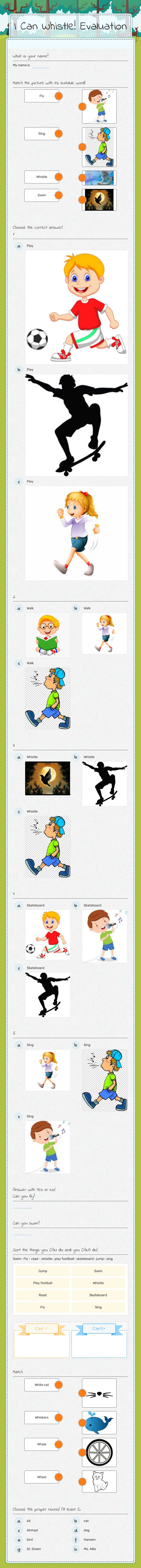 I Can Whistle! Evaluation worksheet preview image