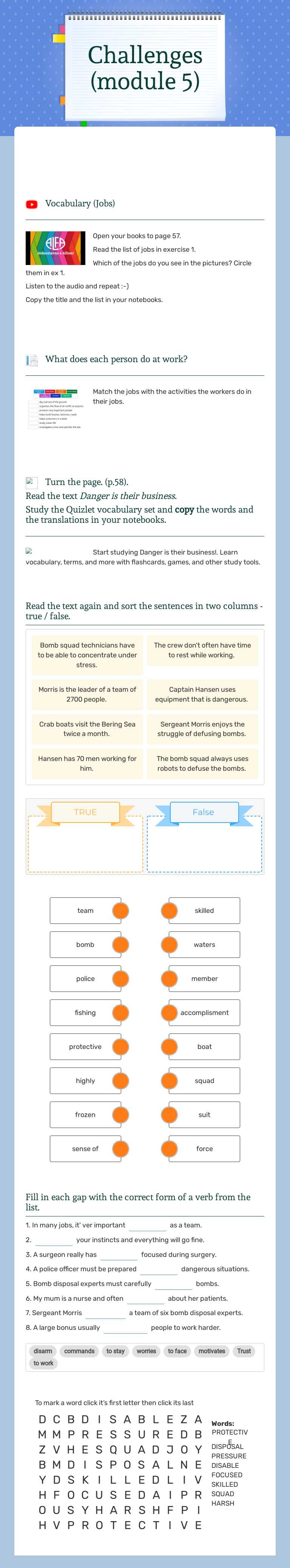 Challenges (module 5) worksheet preview image