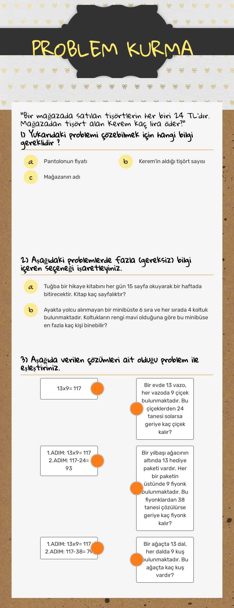PROBLEM KURMA worksheet preview image