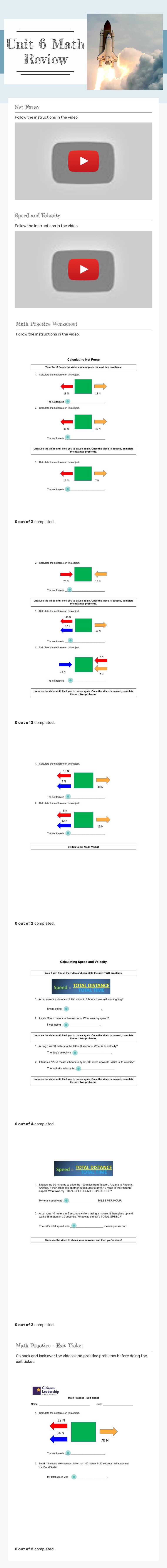 Unit 6 Math Review Grade 6 worksheet preview