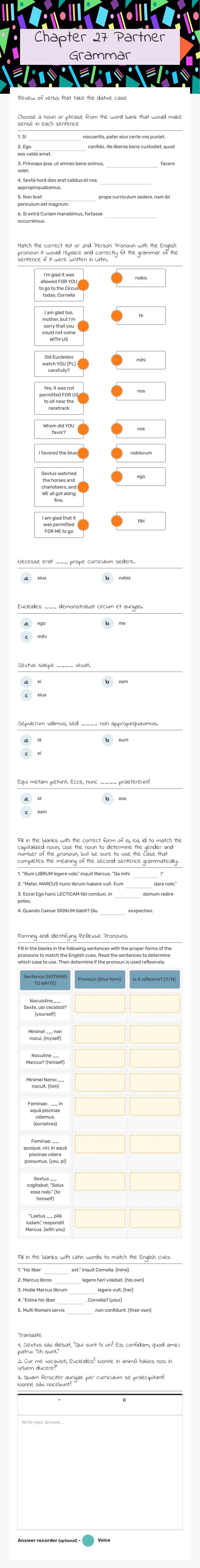 Chapter 27              
 Partner Grammar worksheet preview image