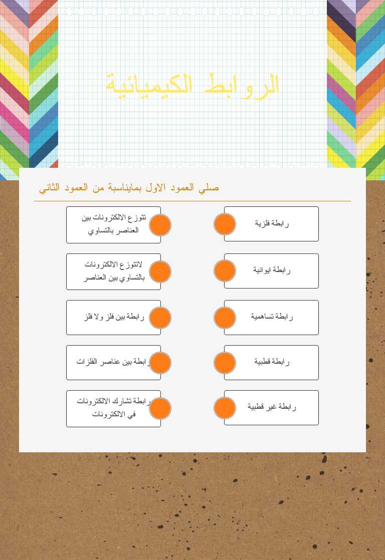 الروابط الكيميائية worksheet preview image