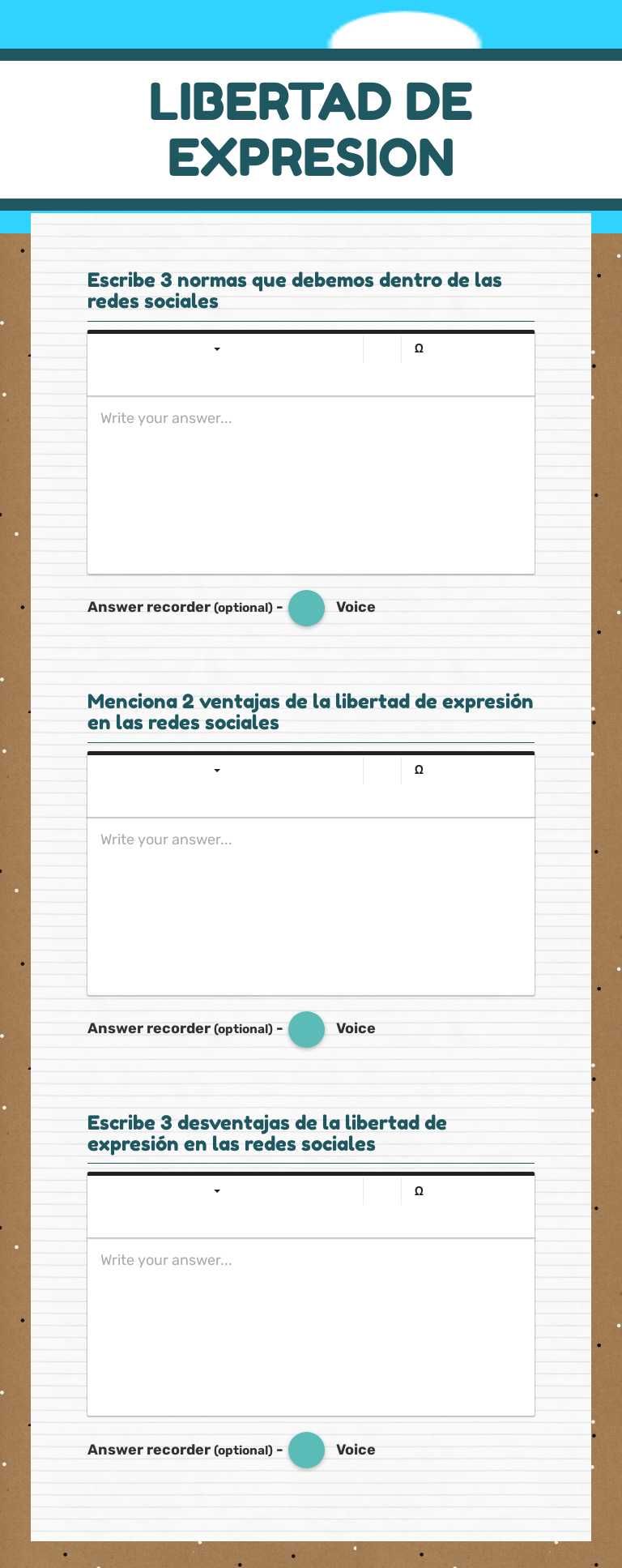 LIBERTAD DE EXPRESION worksheet preview image