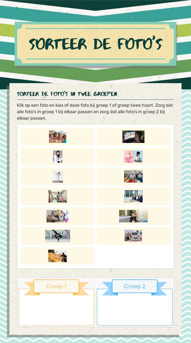 Sorteer de foto's worksheet preview image
