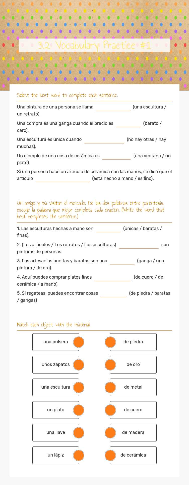 3.2 Vocabulary Practice #1 worksheet preview image