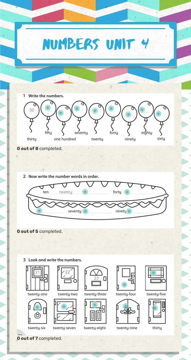 Numbers
unit 4 Grade 5 worksheet preview