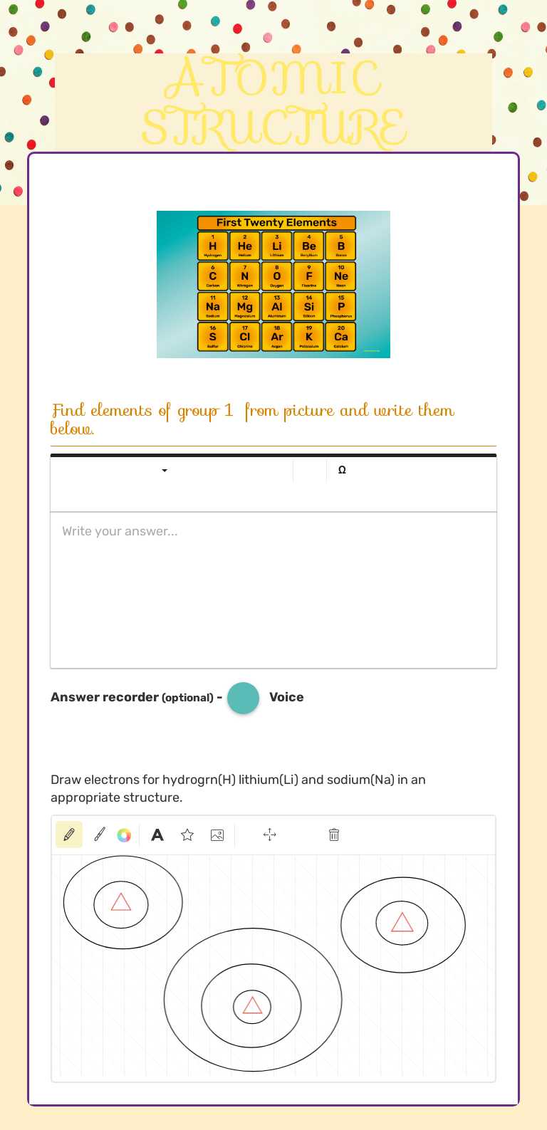 ATOMIC STRUCTURE worksheet preview