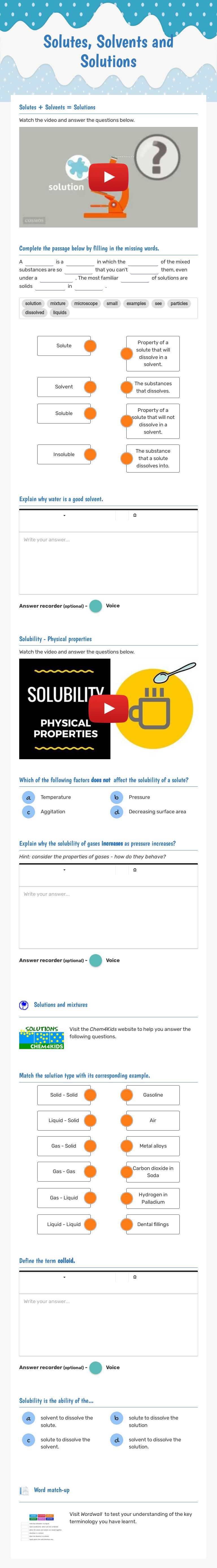 Solutions Review worksheet preview image