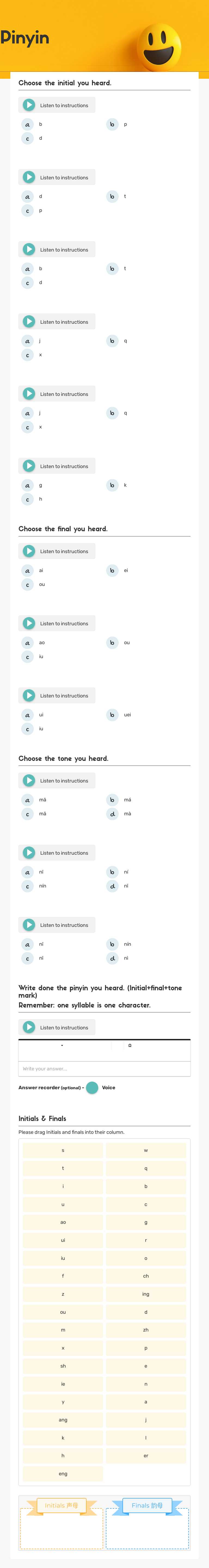 Pinyin worksheet preview image