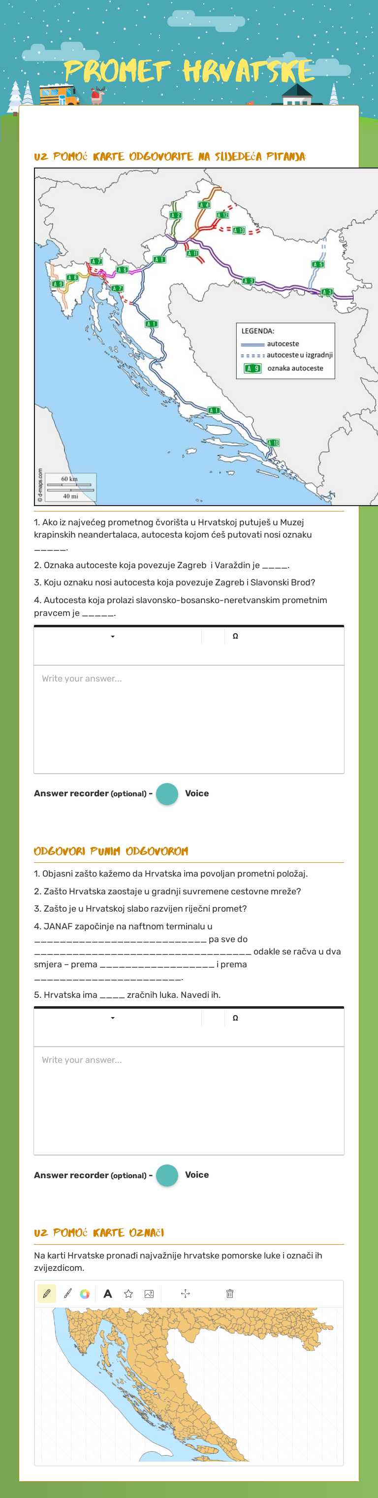 Promet Hrvatske worksheet preview image