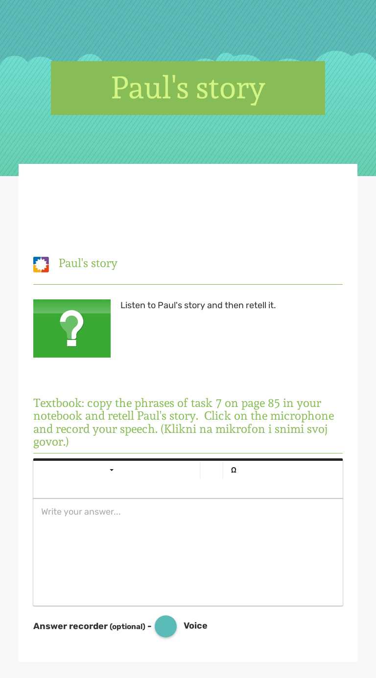 Paul's story worksheet preview image