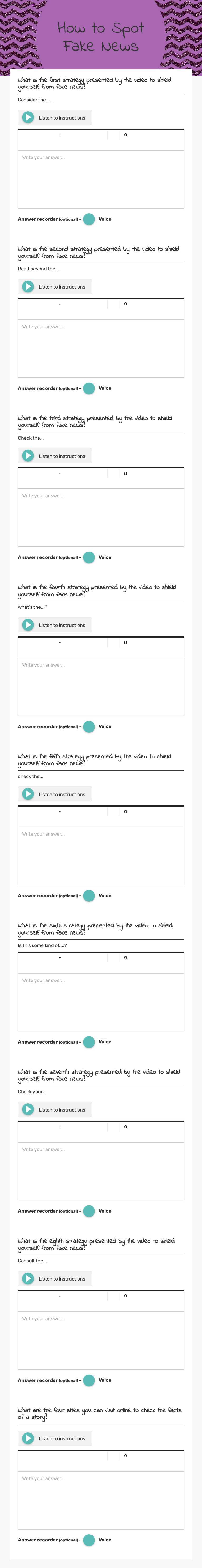 How to Spot Fake News worksheet preview image