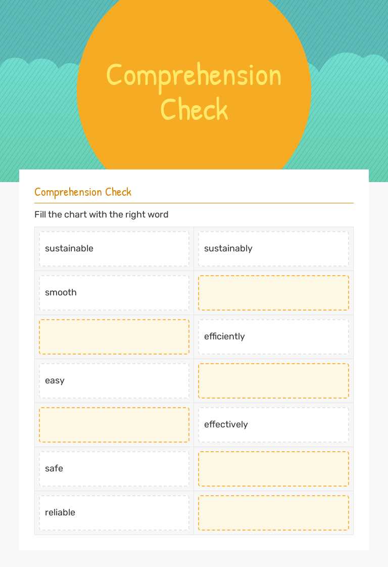 Comprehension Check worksheet preview image