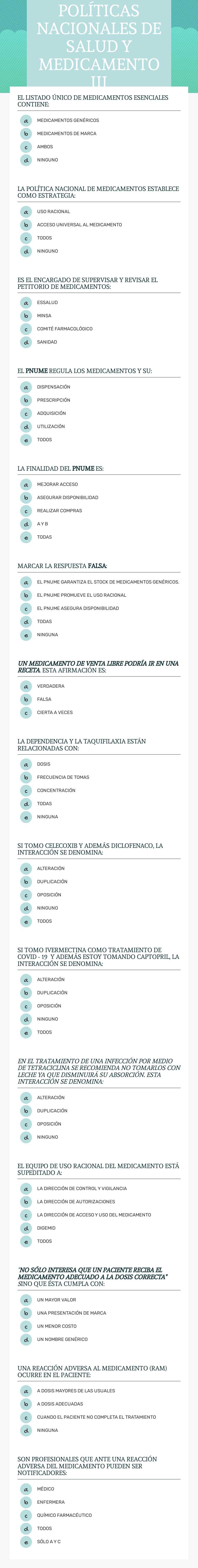 POLÍTICAS NACIONALES DE SALUD Y MEDICAMENTO III Grade 2 worksheet preview